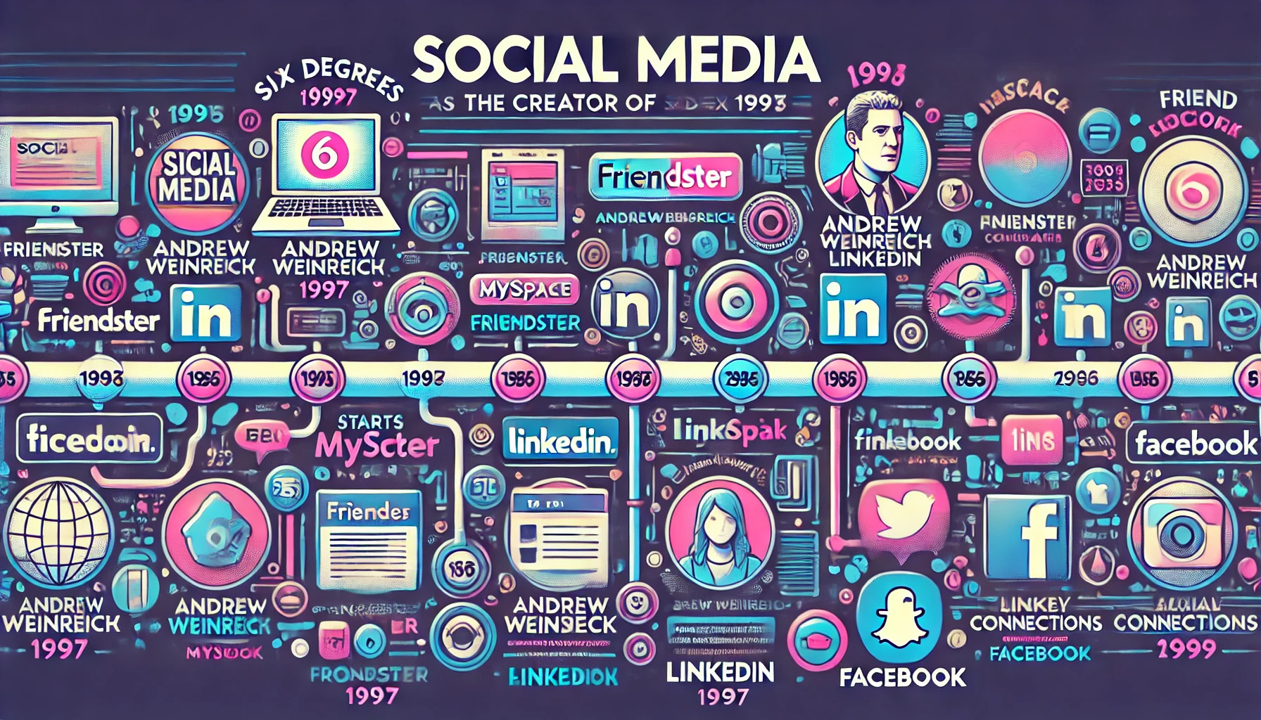 who is credited with creating the first social media platform